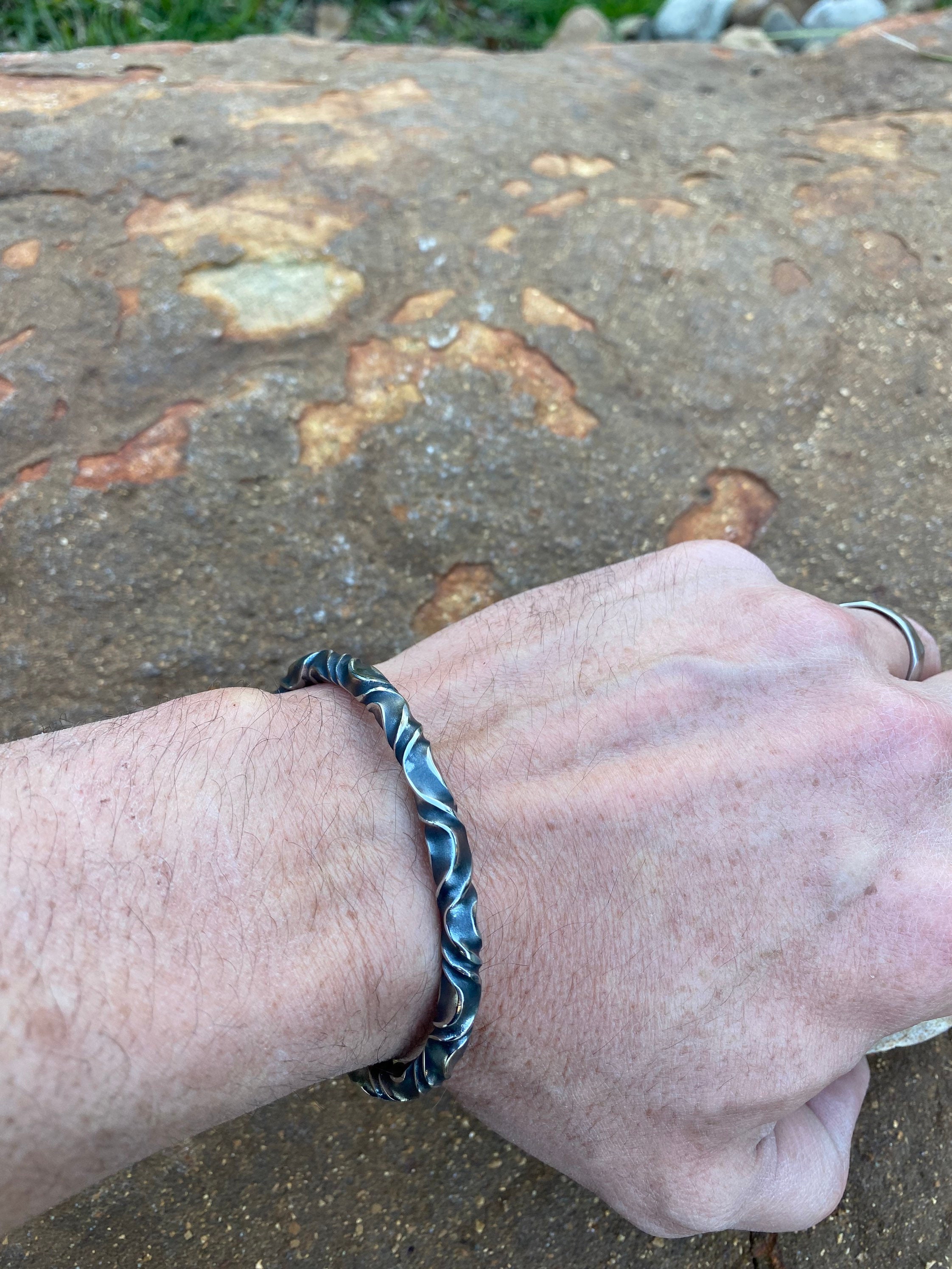 The "Viking Tracker Oath Ring": Thinner Custom Twisted Stainless Viking Bracelet