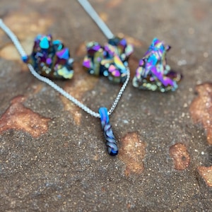 The Regnbogi or Rainbow Neclace – A Tribute to Strength and Life’s Beauty Handmade Titanium Twisted Necklace,  Protective Amulet.