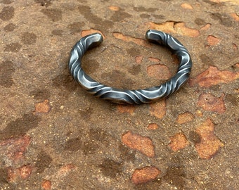 The &quot;Viking King&quot;: Custom Twisted Stainless Cuff Bracelet, Viking Jewelry, Oath Ring, Custom unisex 8mm Viking bracelet