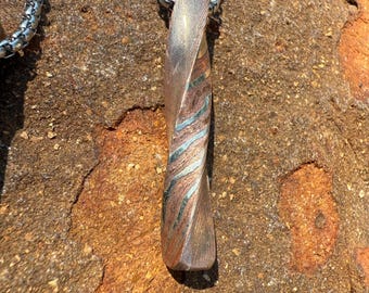The “Vidar Colum Pendant” – A Masterpiece of Mokume Gane Artistry. Viking Mokume Protective Amulet