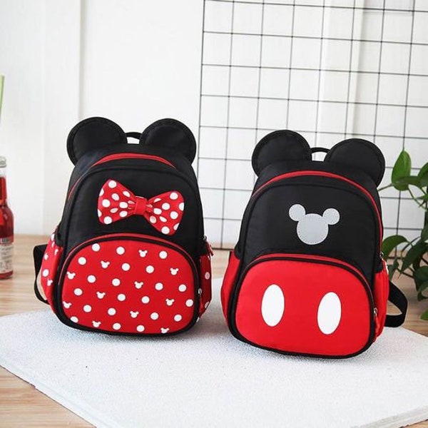 Mickey & Minnie Waterproof  Backpack 3D Cute Schoolbag for Kids 3-6 Years Boys Girls