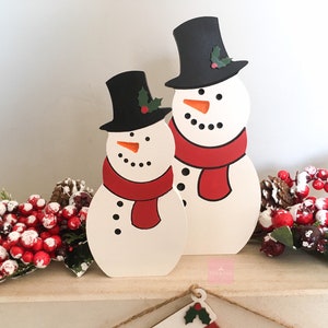 Snowman decoration for Christmas, kids Christmas decoration, wooden snowman decoration, snowman decor