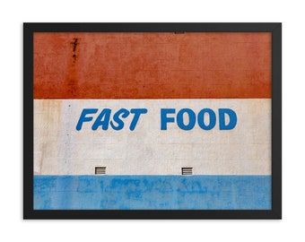 Fast Food Sign Framed Original Photo Print