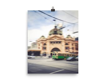 Flinders Street Station en Melbourne Tram Originele fotoafdruk
