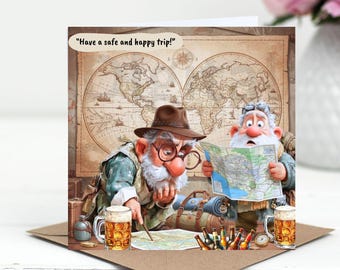 Tarjeta de Feliz Viaje / Jubilación, Reencuentro de Aventura (Descarga Digital)