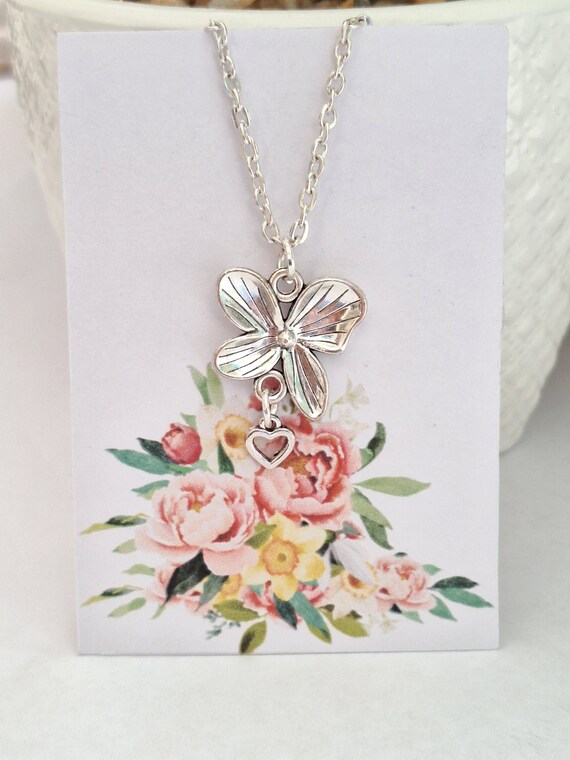 Flower Orchid Necklace Flower Girls Necklace Unique Handmade