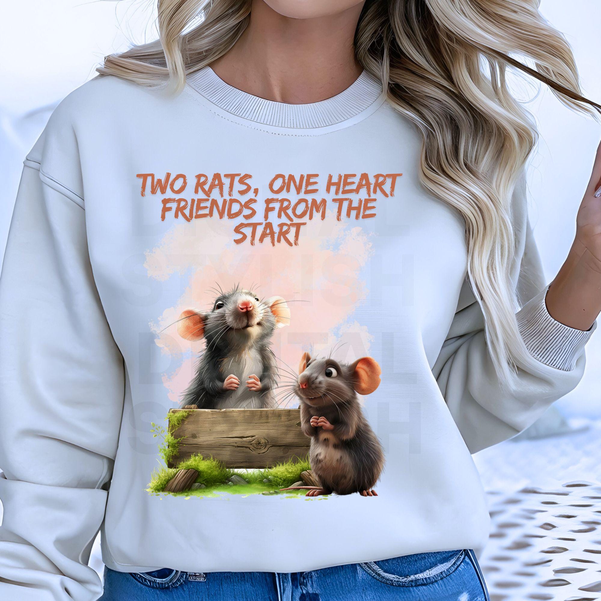 Two Rat Friends PNG Illustration: Friendship Graphic (Digital Download)