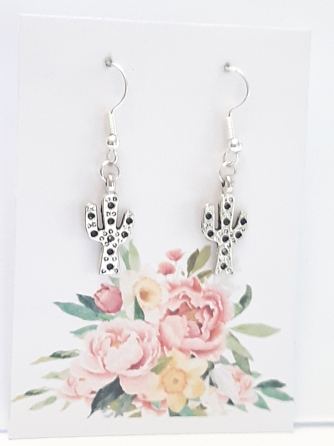 Boucles D'oreilles Cactus Strass - Style Bohème - Livraison Rapide Gratuite - Neufes