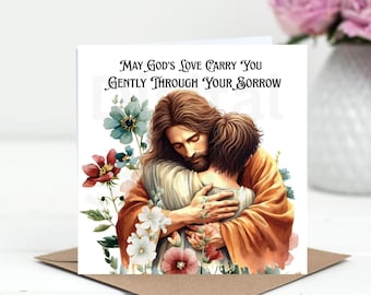 Watercolor Jesus Sympathy Card, Christian Condolence Gift (Digital Download)