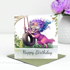 Tarjetas de cumpleaños para abuela, cumpleaños peculiar de abuela, cumpleaños de tía, tarjetas de cumpleaños número 60 para hermana, tarjetas de cumpleaños número 80 para amigas, abuela swinger