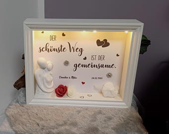 Picture illuminated wedding. The most beautiful path is the one shared... Bride and groom gift. Love. Personalizable with Keraflott#48-04