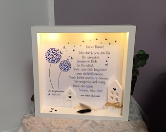 Illuminated picture frame, picture, gift, farewell, friends, birthday, communion, exam, confirmation, youth dedication, coming of age, Keraflott # 47-18