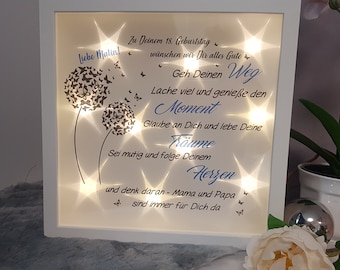Lighted picture frame Go your own way... Dandelion 18th birthday Adulthood Friends Gift Lighted frame idea Decoration #47-09