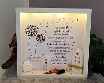 Picture illuminated gift graduation farewell friends birthday communion confirmation youth dedication high school graduation dandelion Raysin 4702