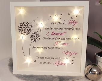 Lighted picture frame Go your way... Dandelion picture Farewell Friends Birthday Light frame Gift Decoration Money #47-05