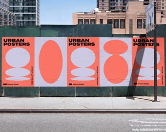 Urban Posters, Wheatpaste Street Ads, Mockup Template, Editable Photoshop File