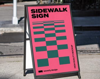 Sidewalk Sign, Store Sign, Street Ad, Mockup Template, Editable Photoshop File