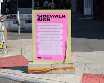 Sidewalk Sign, Event Sign, Street Ad, Mockup Template, Editable Photoshop File