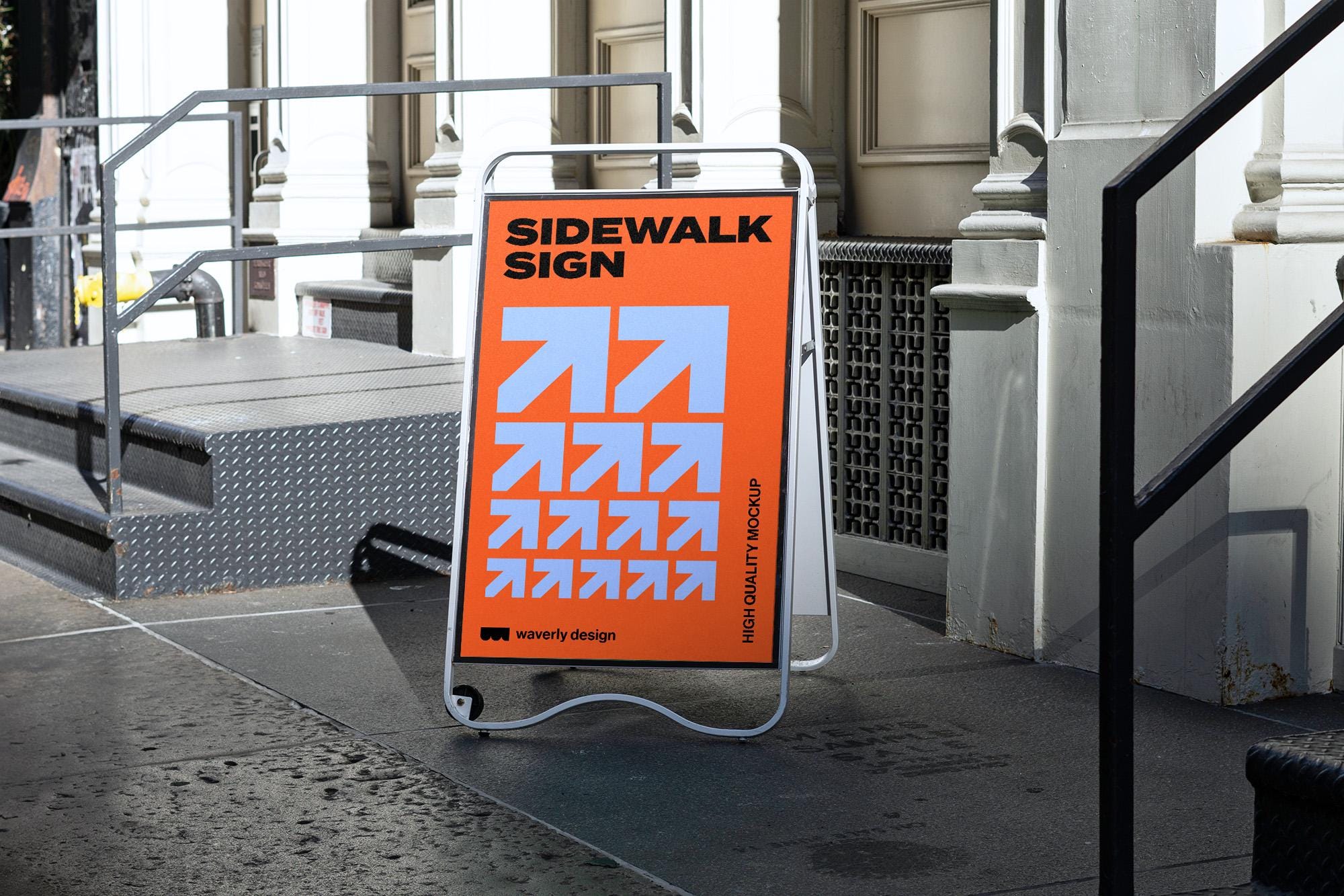 Sidewalk Sign, Event Sign, Street Ad, Mockup Template, Editable Photoshop File