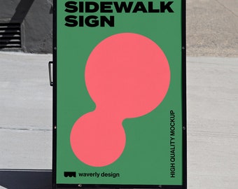 Sidewalk Sign, Store Sign, Street Ad, Mockup Template, Editable Photoshop File