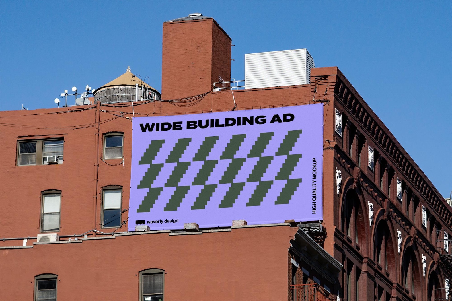 Wide Building Ad Billboard Mockup Template, Editable Photoshop File - Etsy