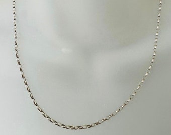 Unisex 925 silver necklace - vintage link chain with timeless charm