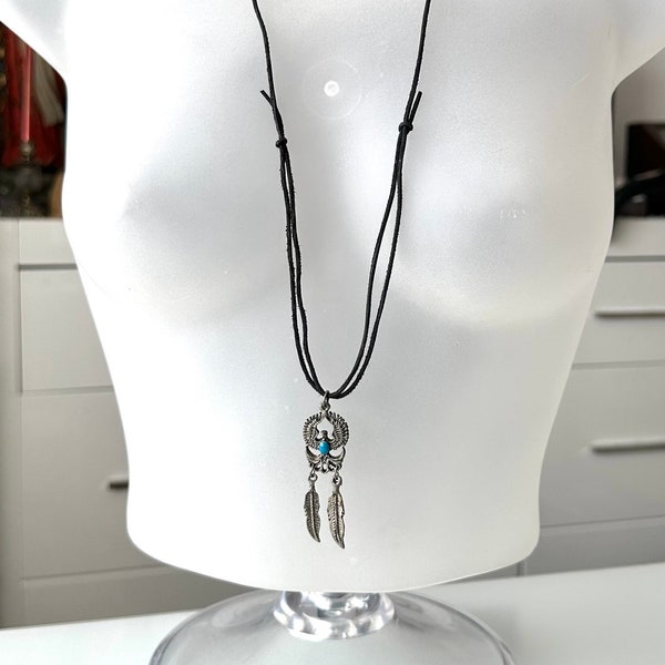 Pretty necklace with pendant Indian jewelry fashion jewelry eagle turquoise design!