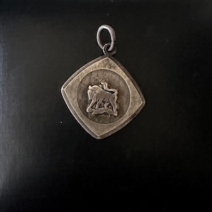 Vintage 835 silver pendant Taurus zodiac sign!