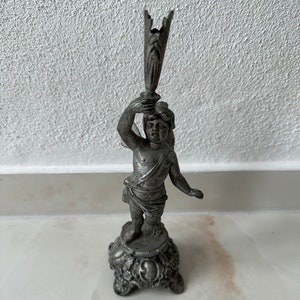 Antique Candlestick Angel Putto Art Nouveau Candlestick Angel Figure