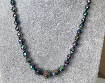 Aurora Borealis necklace Art Deco with screw cap!