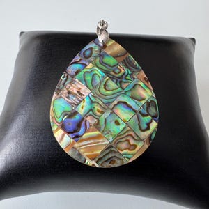 Abalone pendant with 925 silver Paua shell drop-shaped!