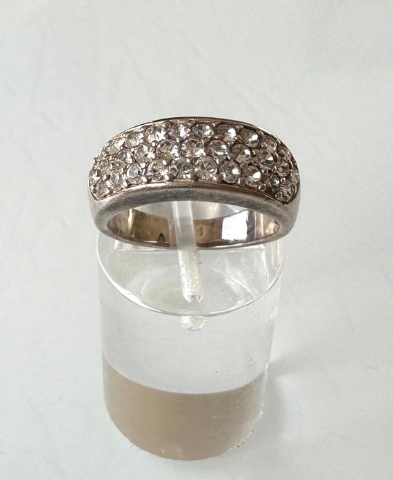 Bague Ancienne Alliance Argent Massif 925 Avec Zircon - Créateur - Occasion