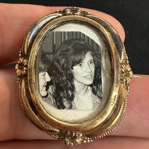 Enchanting Biedermeier foam gold / silver brooch with picture medallion
