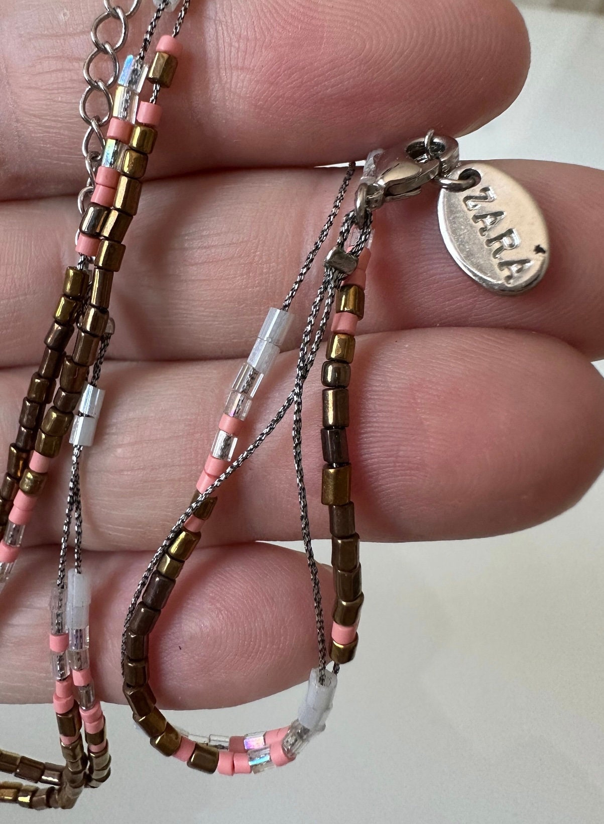 Collana a magle a catena con texture grossa, collana d dcharazone regolable placcata n