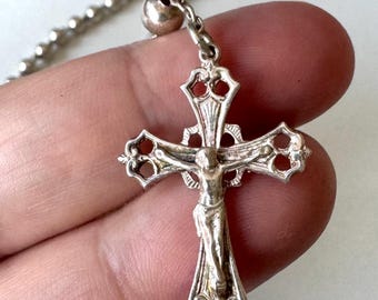 Silver rosary made of silver-plated alpaca with an artfully crafted antique cross!