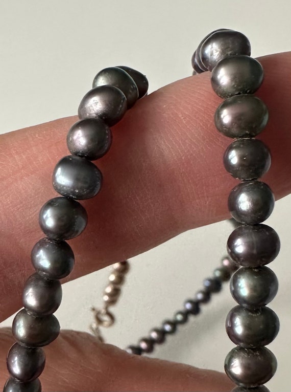 Perlenkette mit Silberkugeln 925 Silber - dunkle … - image 2