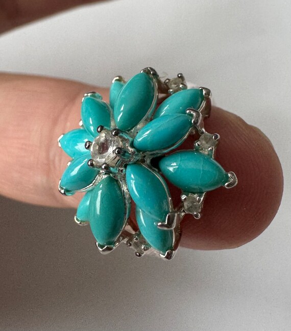 Imposanter 925 Silber Ring: Einzigartiges Blumend… - image 4