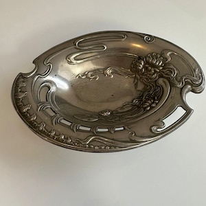 Jugendstil Schale Metall versilbert Antik Art Nouvaeu !