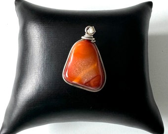 Stone Pendant 925 Silver Vintage Jewelry Gemstone Healing Stone!