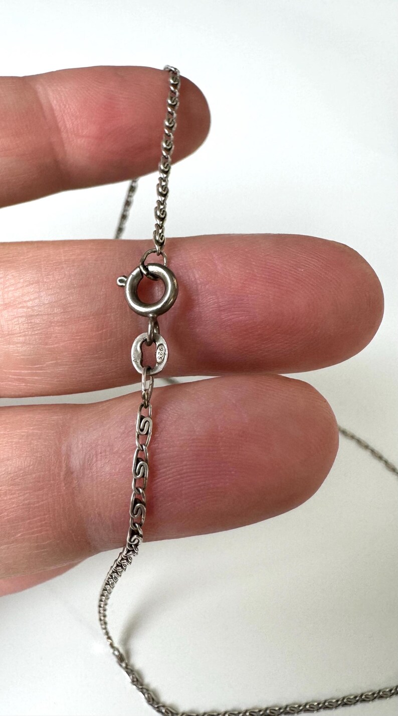 925 Silver Link Chain in Snail Design Vintage Jewelry From the 80s Etsy