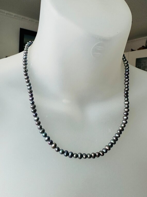 Perlenkette mit Silberkugeln 925 Silber - dunkle … - image 9