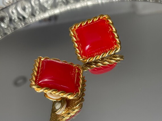 Rare! Margareta Ley ESCADA clip-on earrings pompo… - image 9