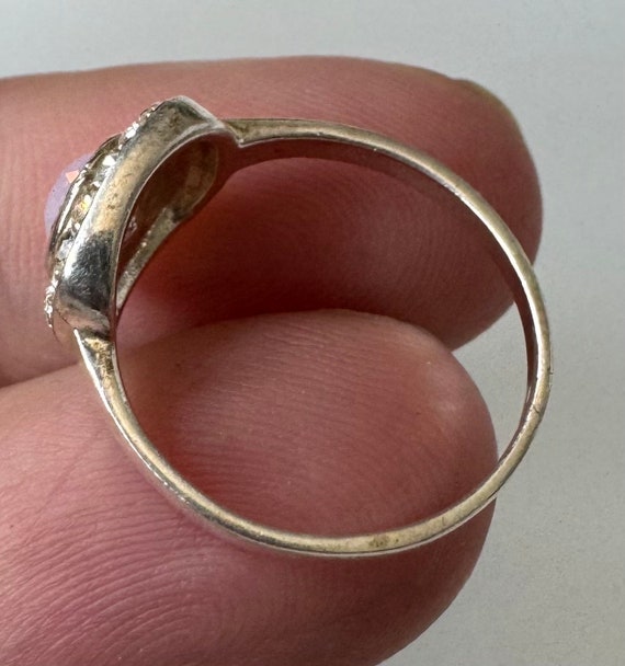 925 Silber Ring mit Rosa und Klaren Strass Steine… - image 4
