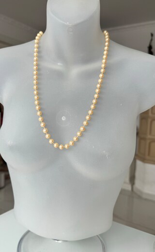 Collana Di Perle Vintage Lunga 180 Cm: Perle Ovali 8mm In Argento Sterling 925, Elegante E Versatile Per Donne