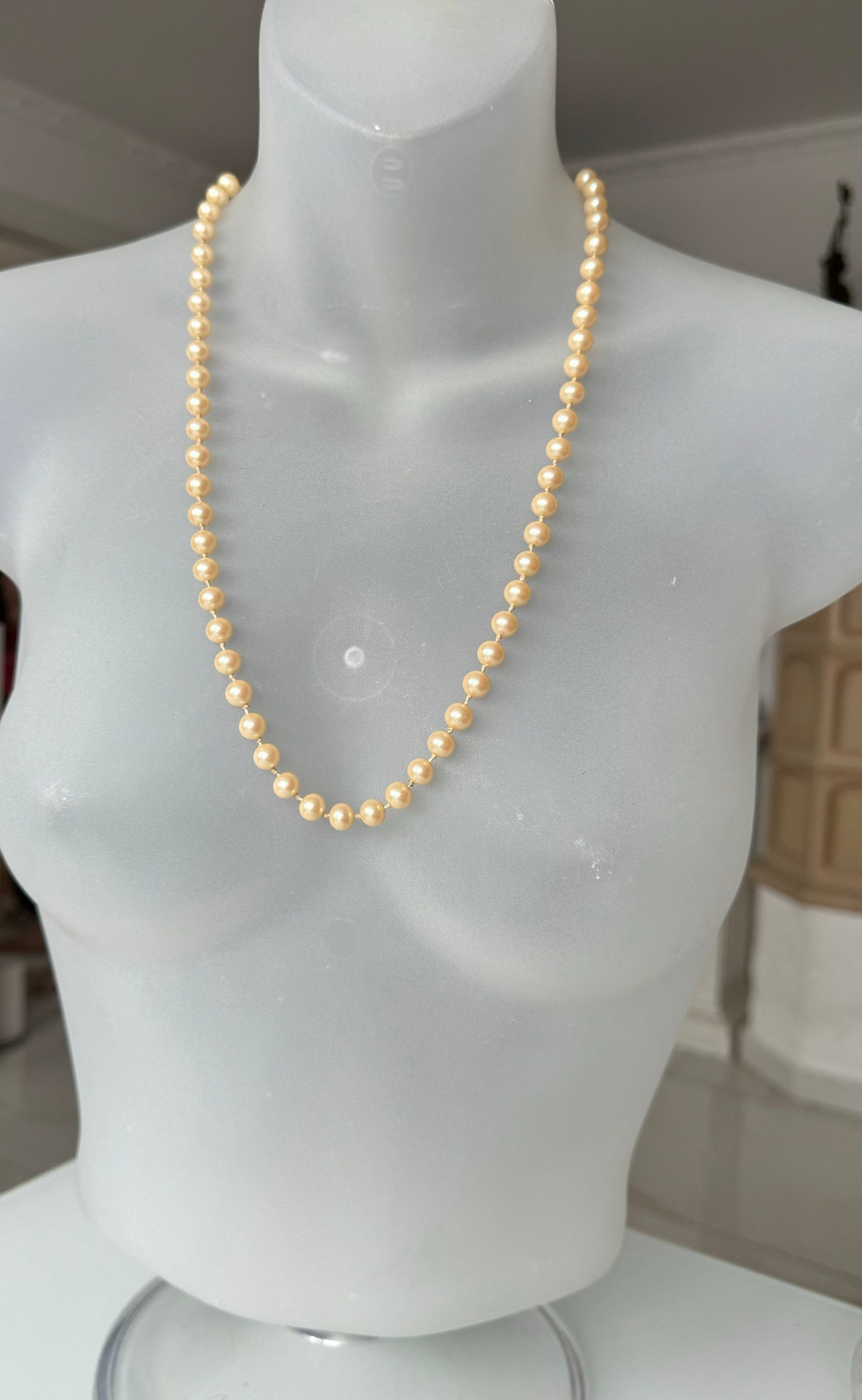 Collana Di Perle Vintage Lunga 180 Cm: Perle Ovali 8mm In Argento Sterling 925, Elegante E Versatile Per Donne