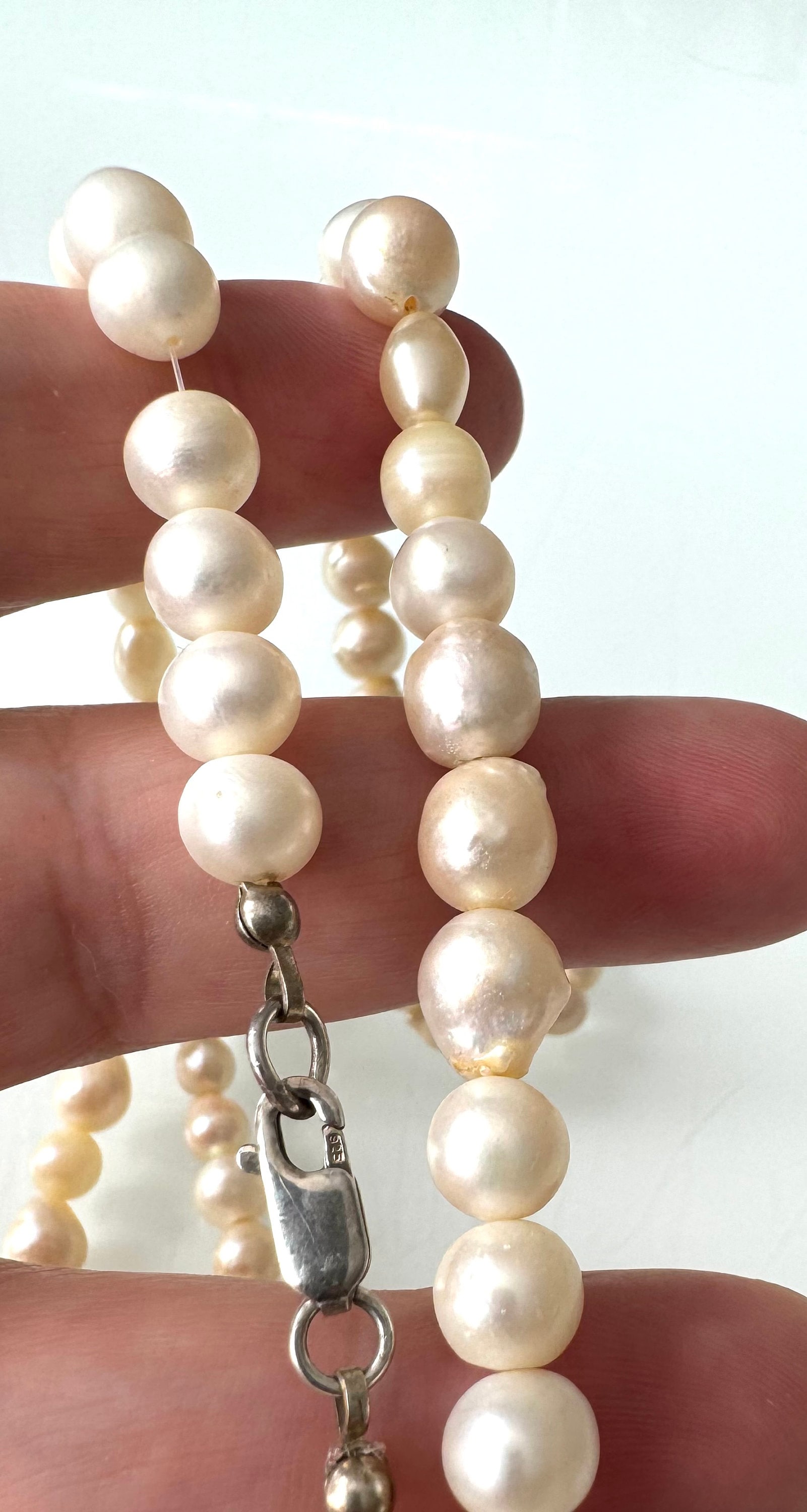 Collier Perles de Culture Roses Véritables - Fermoir Argent 925 # K9 - Montres & Bijoux
