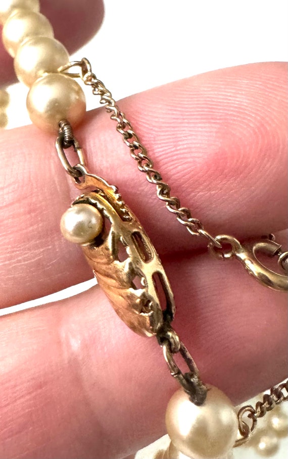 Elegante Vintage Perlenkette mit vergoldetem 925e… - image 8