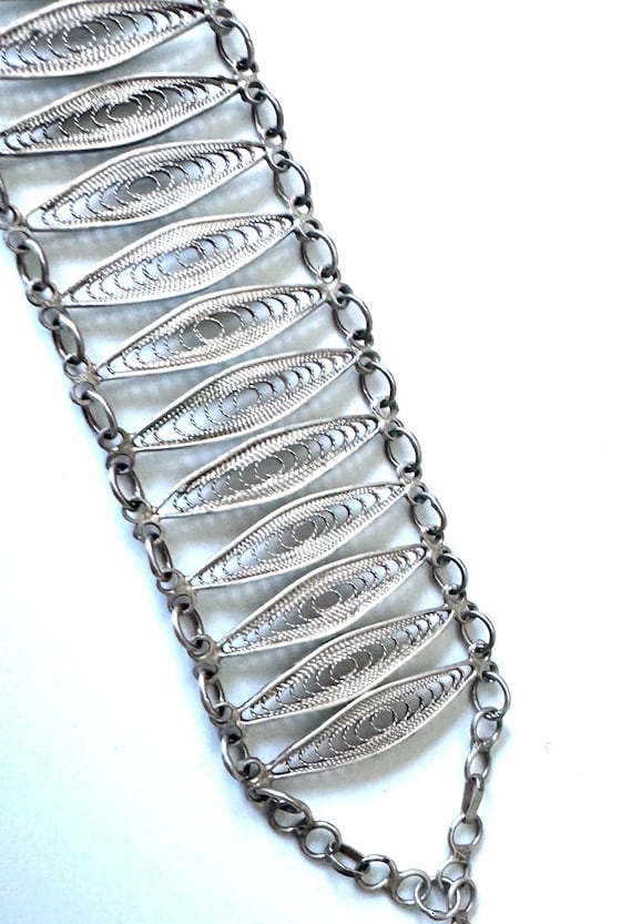 Exquisites Art Deco 925 Silber Armband, Filigrane… - image 10