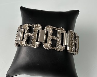 Apartes Modernist Armband Vintage Massiv Brutalist versilbert !