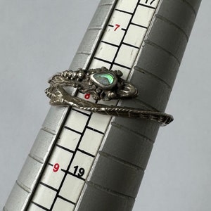 925 silver ring with dragon snake design and mother of pearl inlay